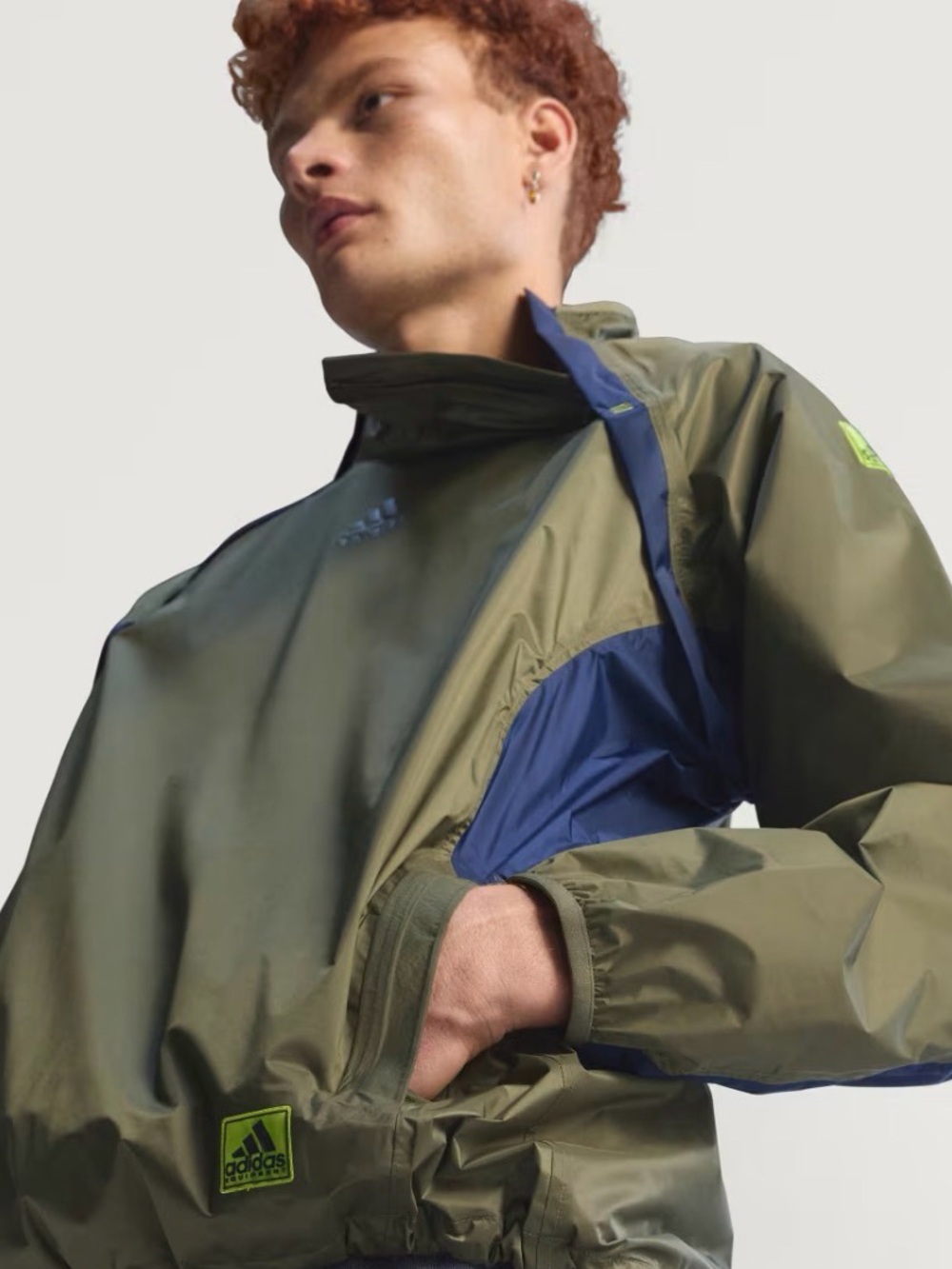 Adidas Equipment Woven Half Zipper Jacket Olive Indigo KE0062 Waterproof
